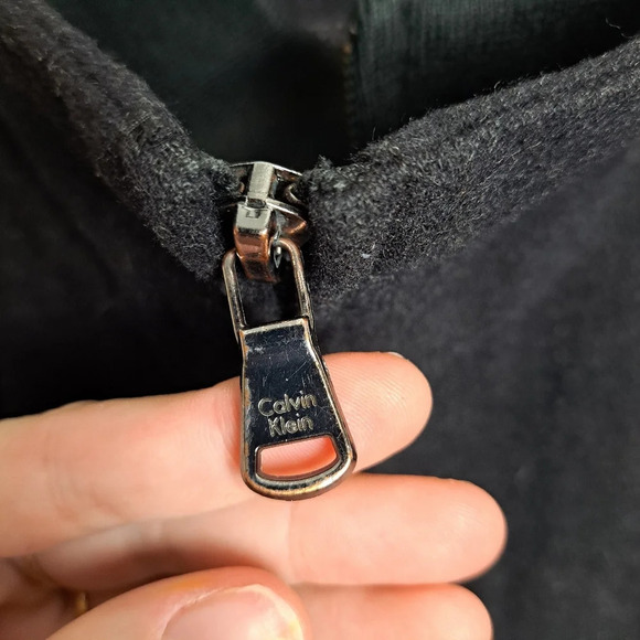 Calvin Klein Grey Wool Double Zipper Mock Neck Quality Jacket Coat Size 2XL - Picture 3 of 12